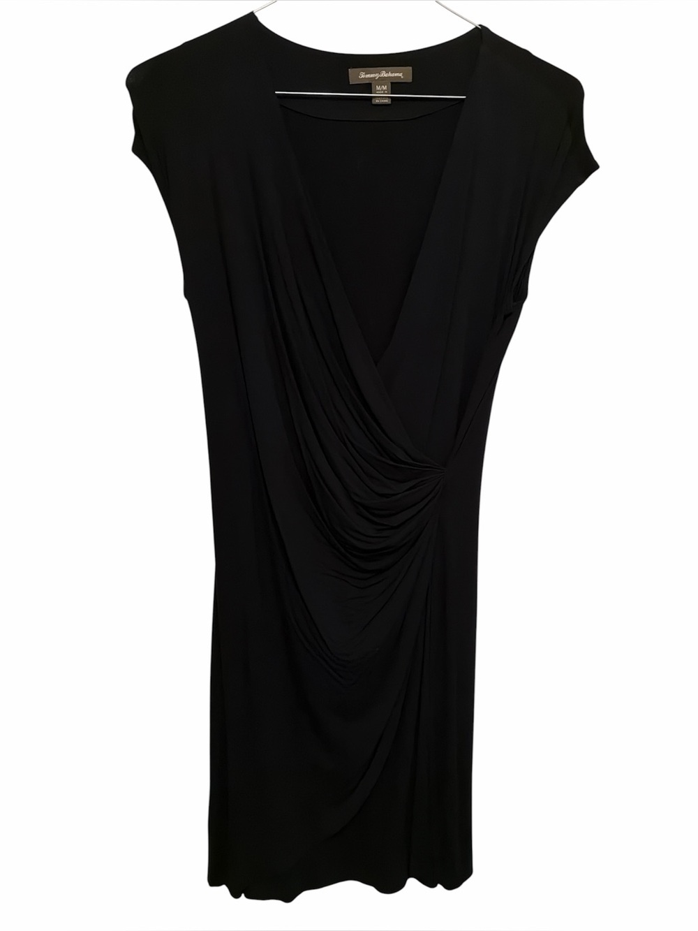 Tommy Bahama Black Draped Midi Dress